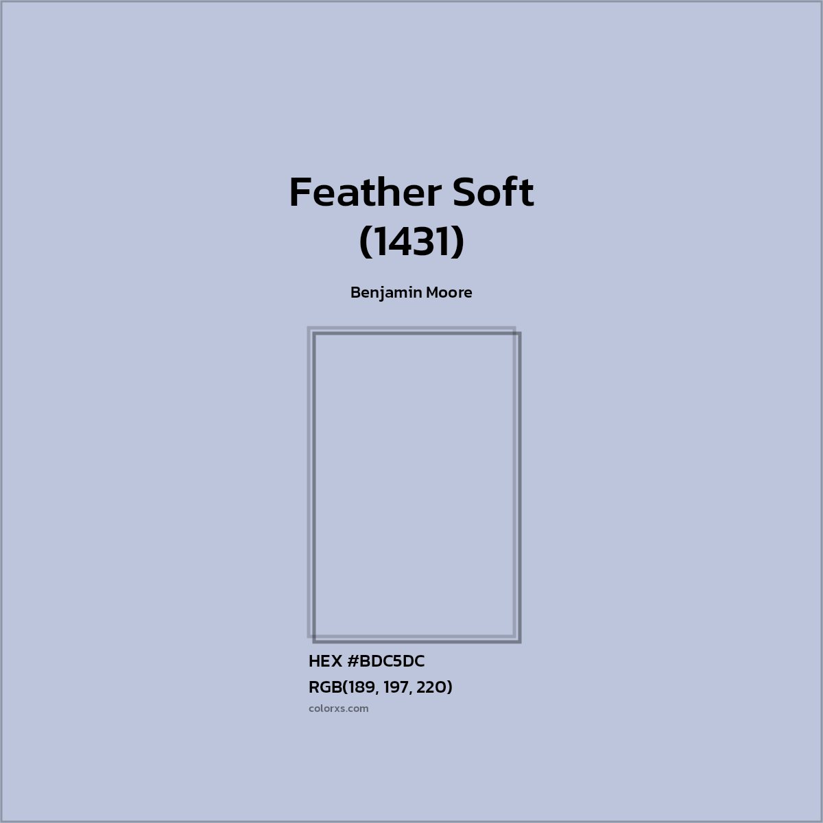 HEX #BDC5DC Feather Soft (1431) Paint Benjamin Moore - Color Code