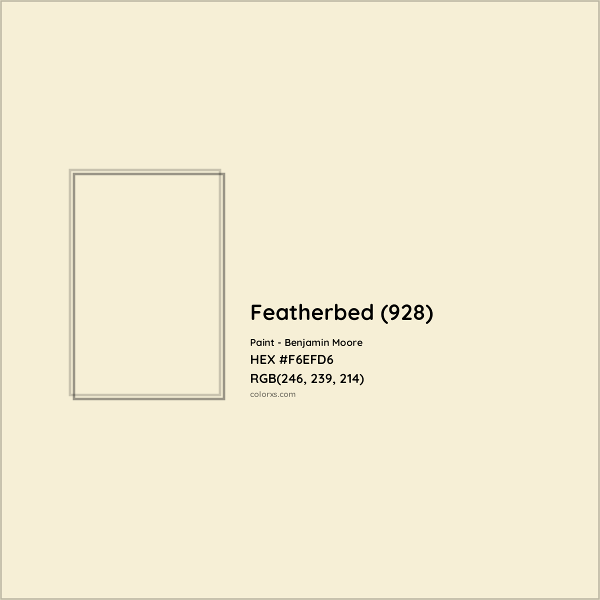 HEX #F6EFD6 Featherbed (928) Paint Benjamin Moore - Color Code