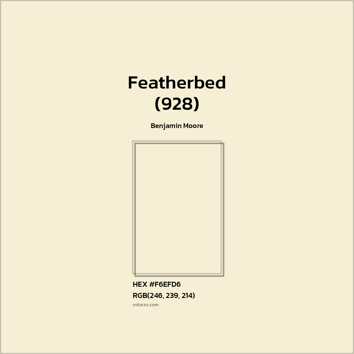 HEX #F6EFD6 Featherbed (928) Paint Benjamin Moore - Color Code