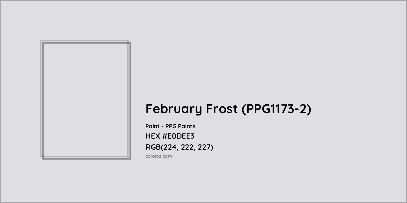 HEX #E0DEE3 February Frost (PPG1173-2) Paint PPG Paints - Color Code