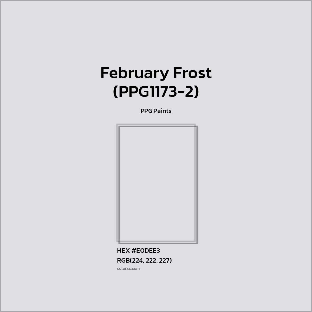 HEX #E0DEE3 February Frost (PPG1173-2) Paint PPG Paints - Color Code