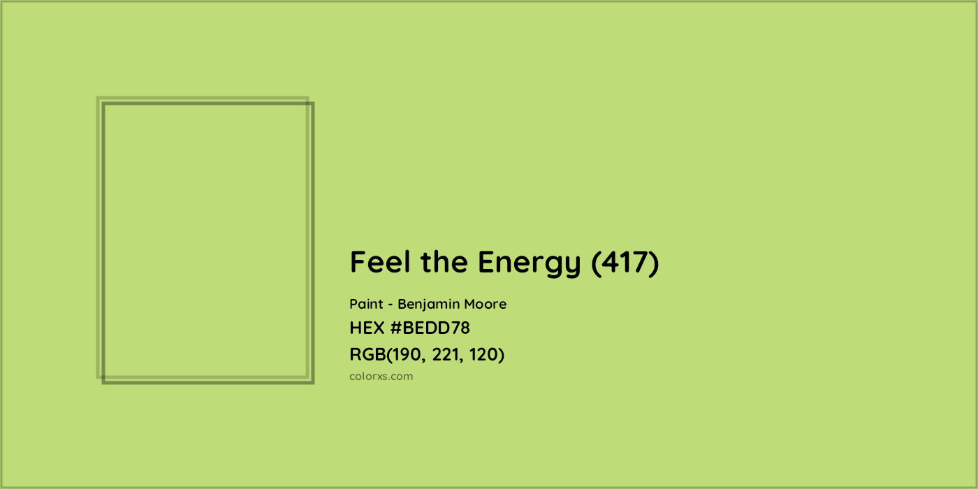 HEX #BEDD78 Feel the Energy (417) Paint Benjamin Moore - Color Code