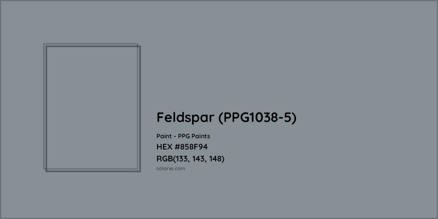 HEX #858F94 Feldspar (PPG1038-5) Paint PPG Paints - Color Code