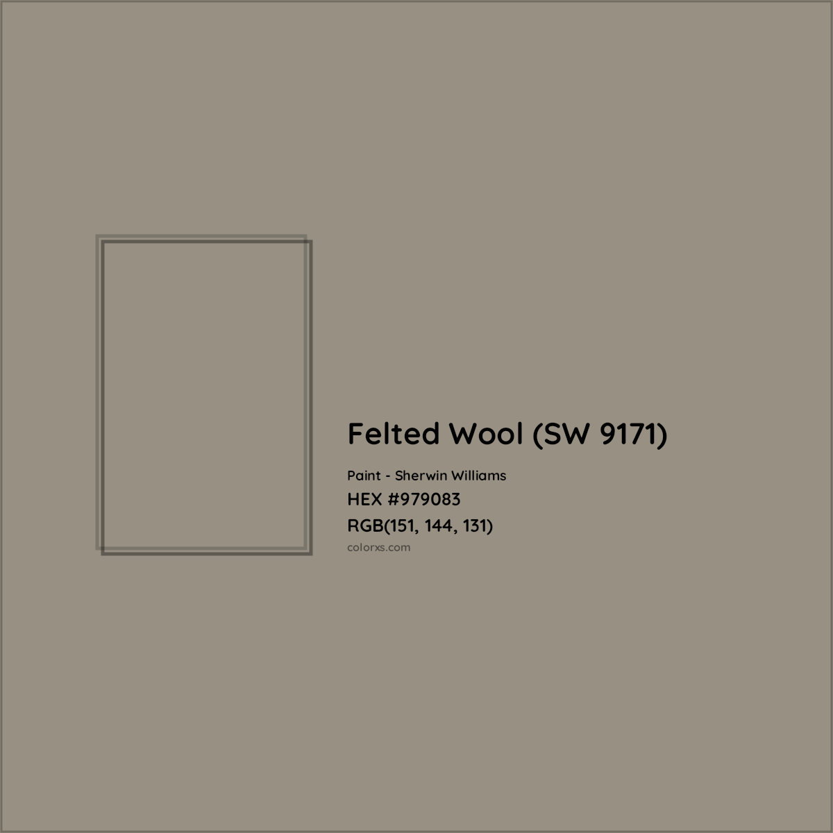 HEX #979083 Felted Wool (SW 9171) Paint Sherwin Williams - Color Code