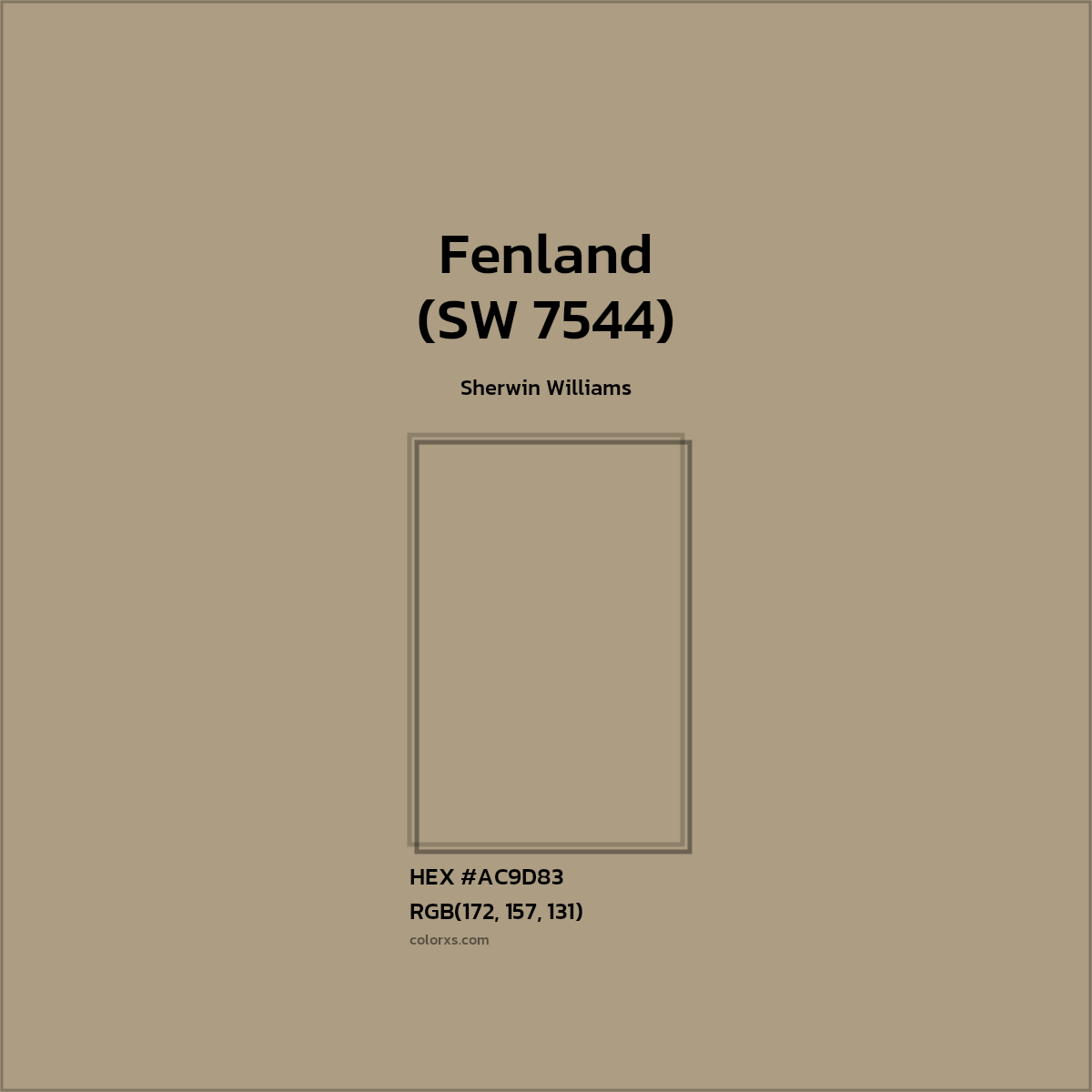HEX #AC9D83 Fenland (SW 7544) Paint Sherwin Williams - Color Code