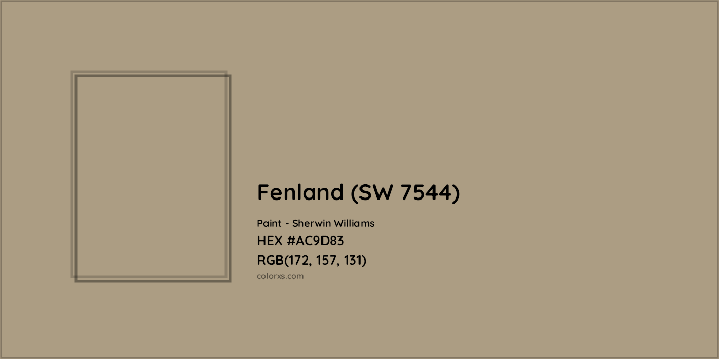 HEX #AC9D83 Fenland (SW 7544) Paint Sherwin Williams - Color Code