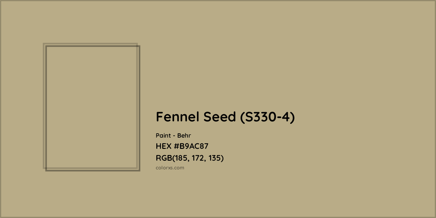 HEX #B9AC87 Fennel Seed (S330-4) Paint Behr - Color Code