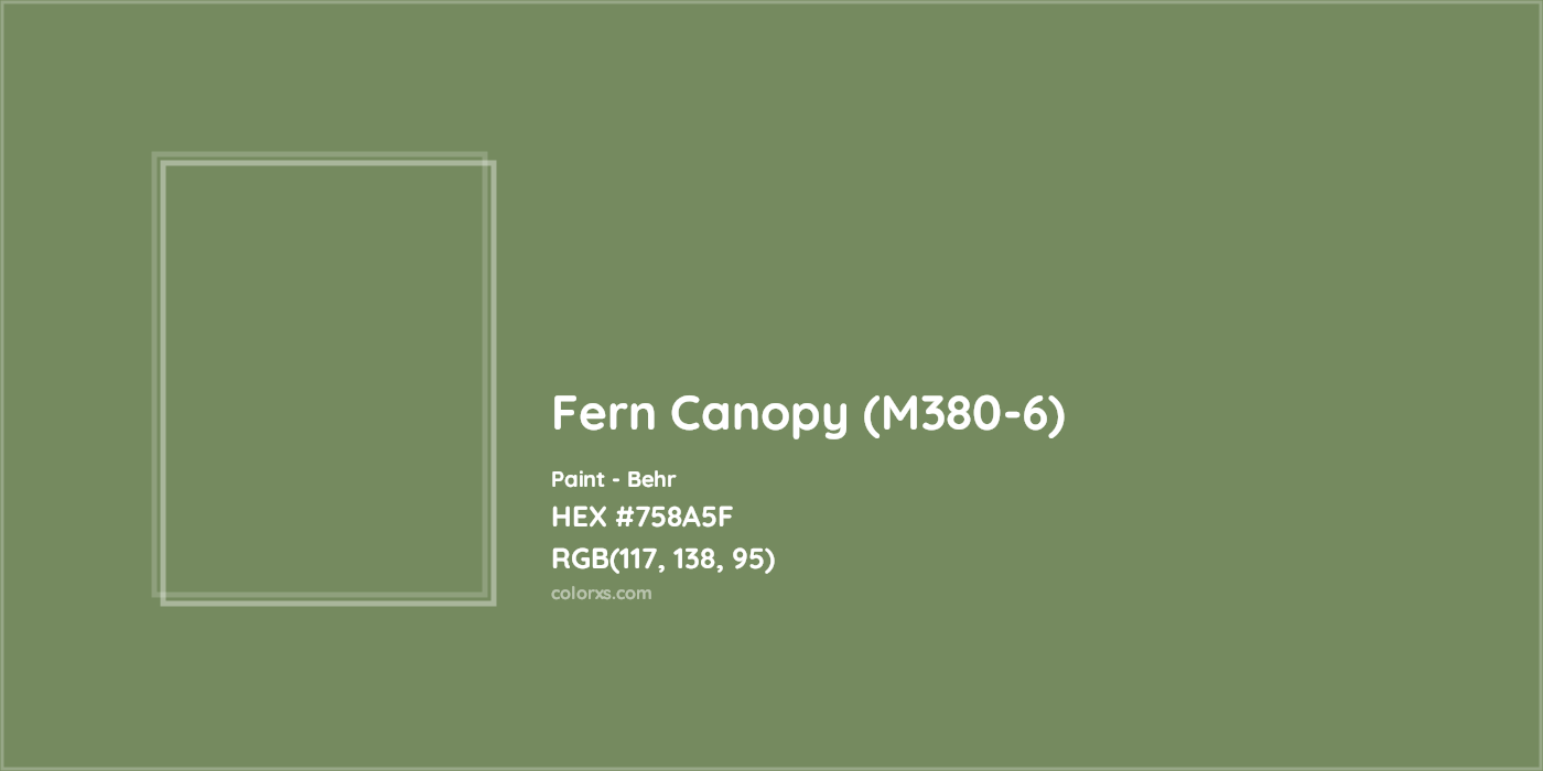 HEX #758A5F Fern Canopy (M380-6) Paint Behr - Color Code