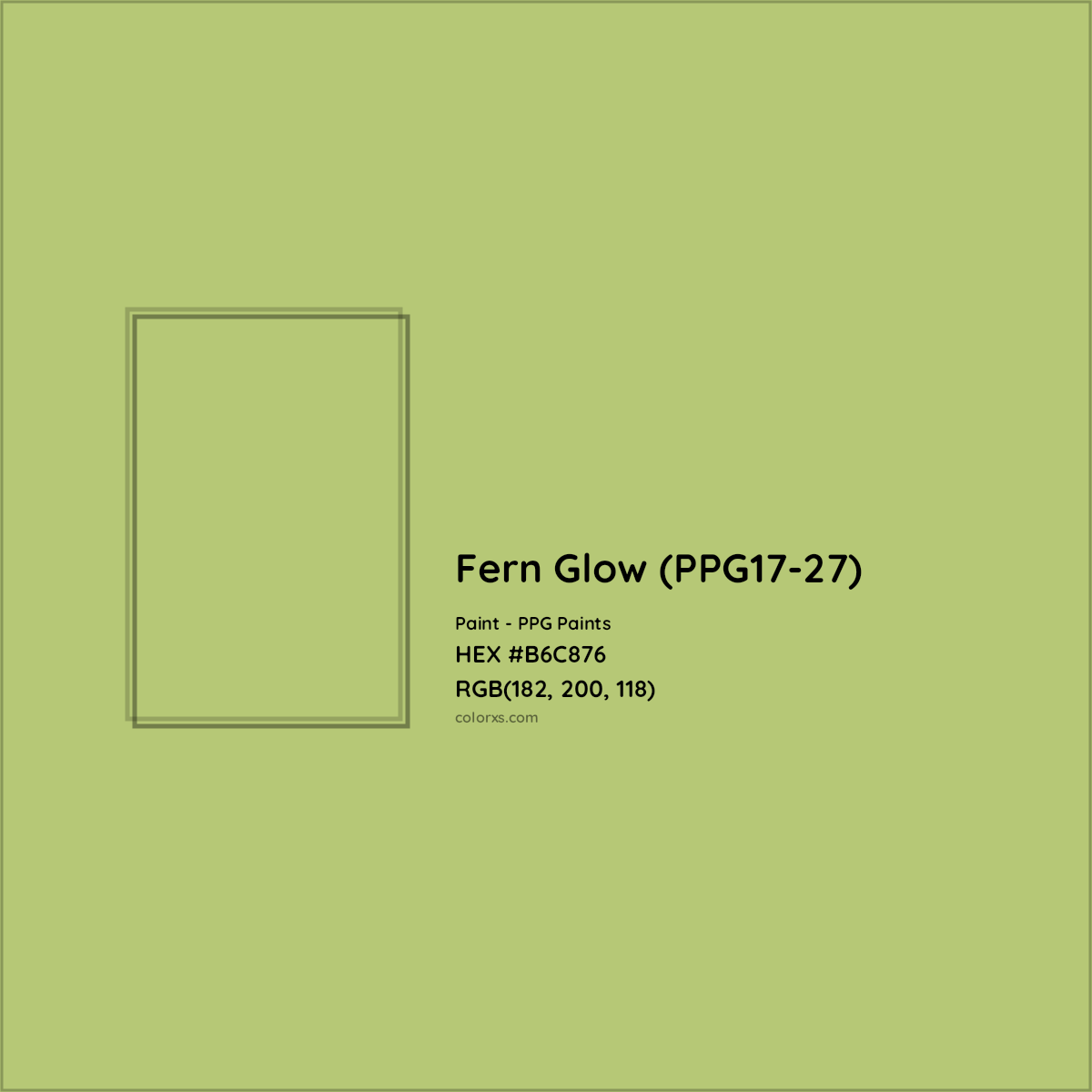 HEX #B6C876 Fern Glow (PPG17-27) Paint PPG Paints - Color Code