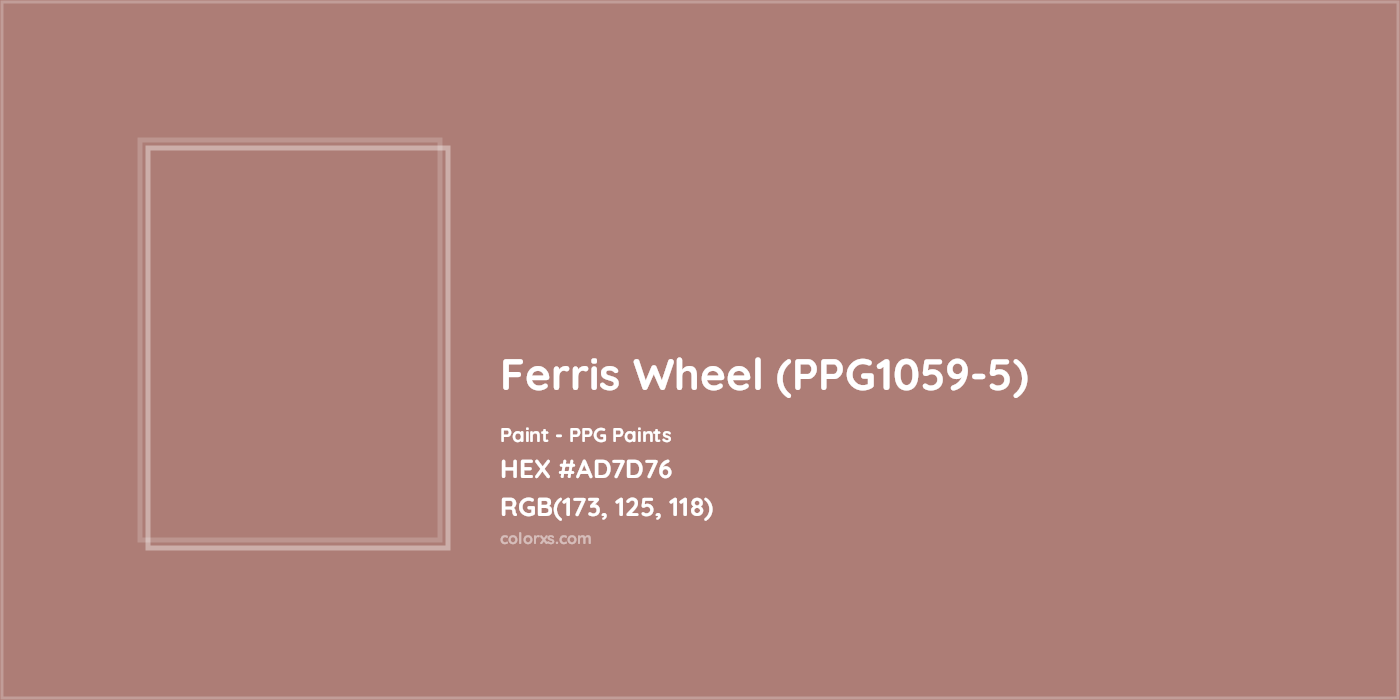 HEX #AD7D76 Ferris Wheel (PPG1059-5) Paint PPG Paints - Color Code