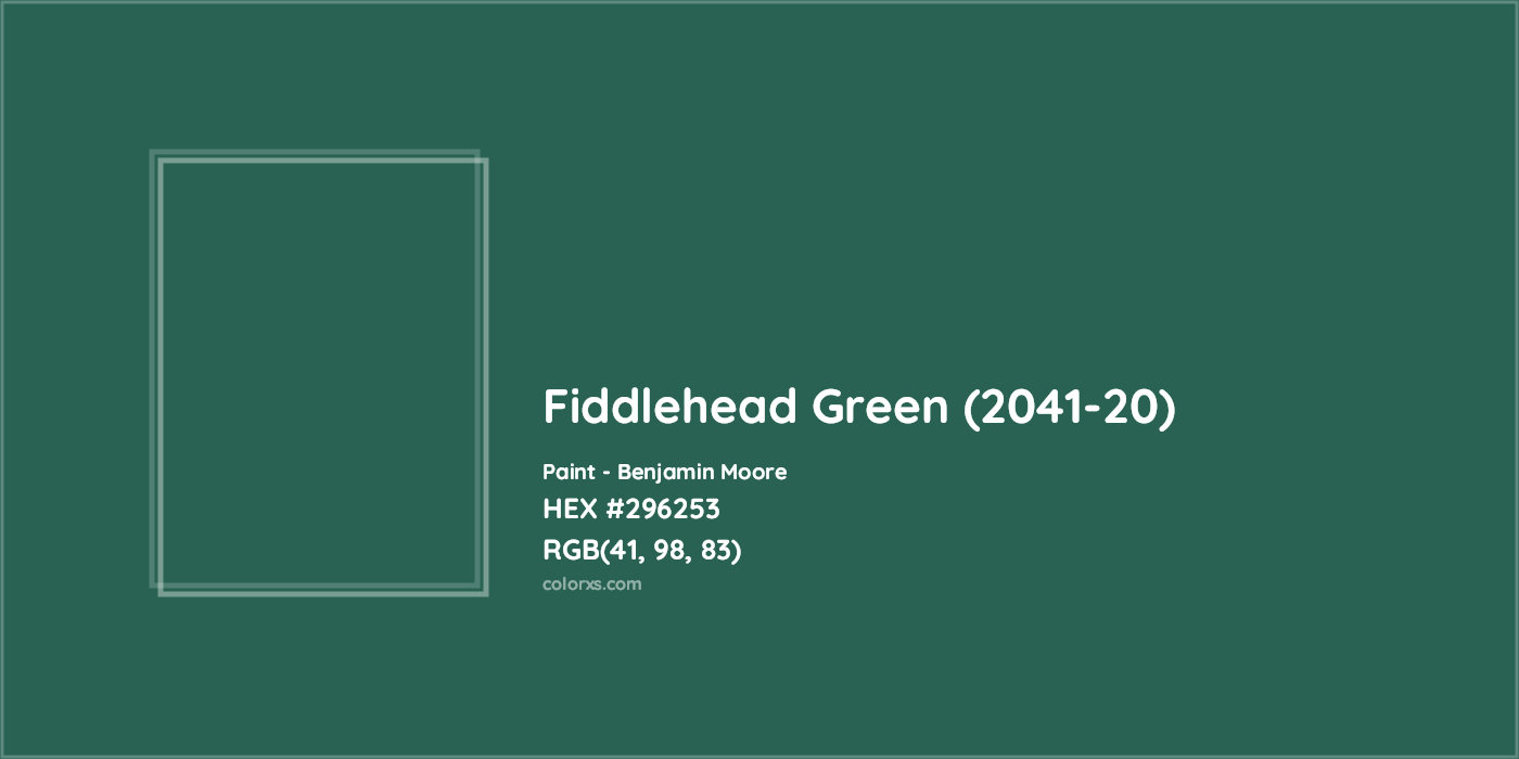 HEX #296253 Fiddlehead Green (2041-20) Paint Benjamin Moore - Color Code