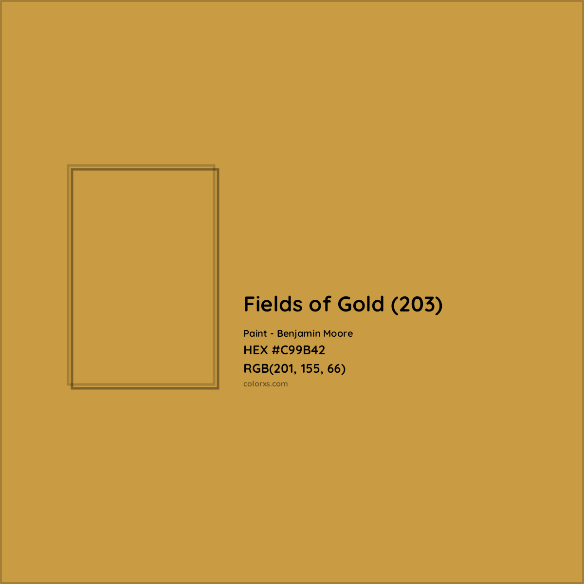 HEX #C99B42 Fields of Gold (203) Paint Benjamin Moore - Color Code