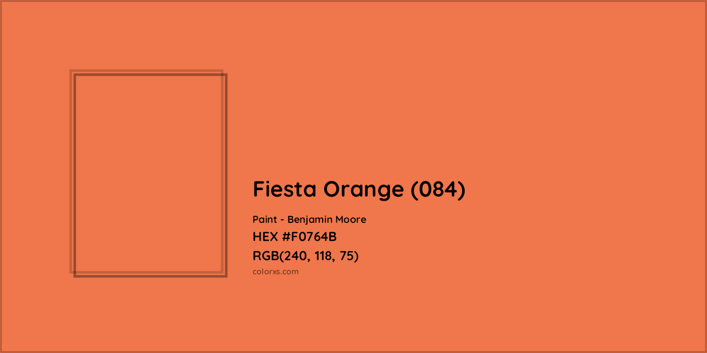 HEX #F0764B Fiesta Orange (084) Paint Benjamin Moore - Color Code