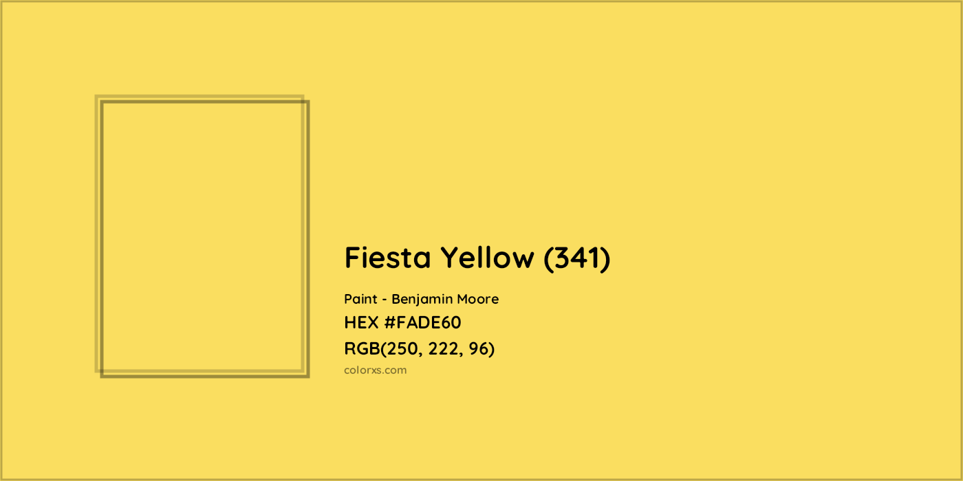 HEX #FADE60 Fiesta Yellow (341) Paint Benjamin Moore - Color Code
