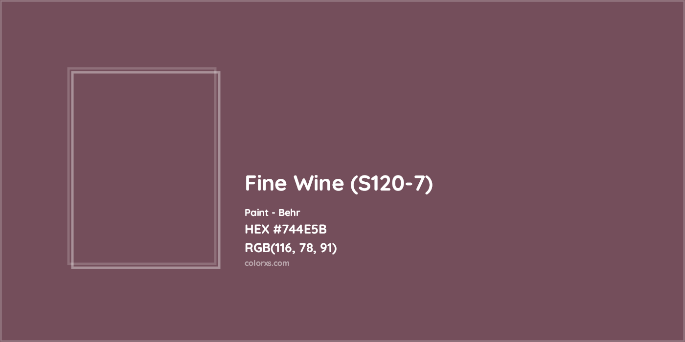 HEX #744E5B Fine Wine (S120-7) Paint Behr - Color Code