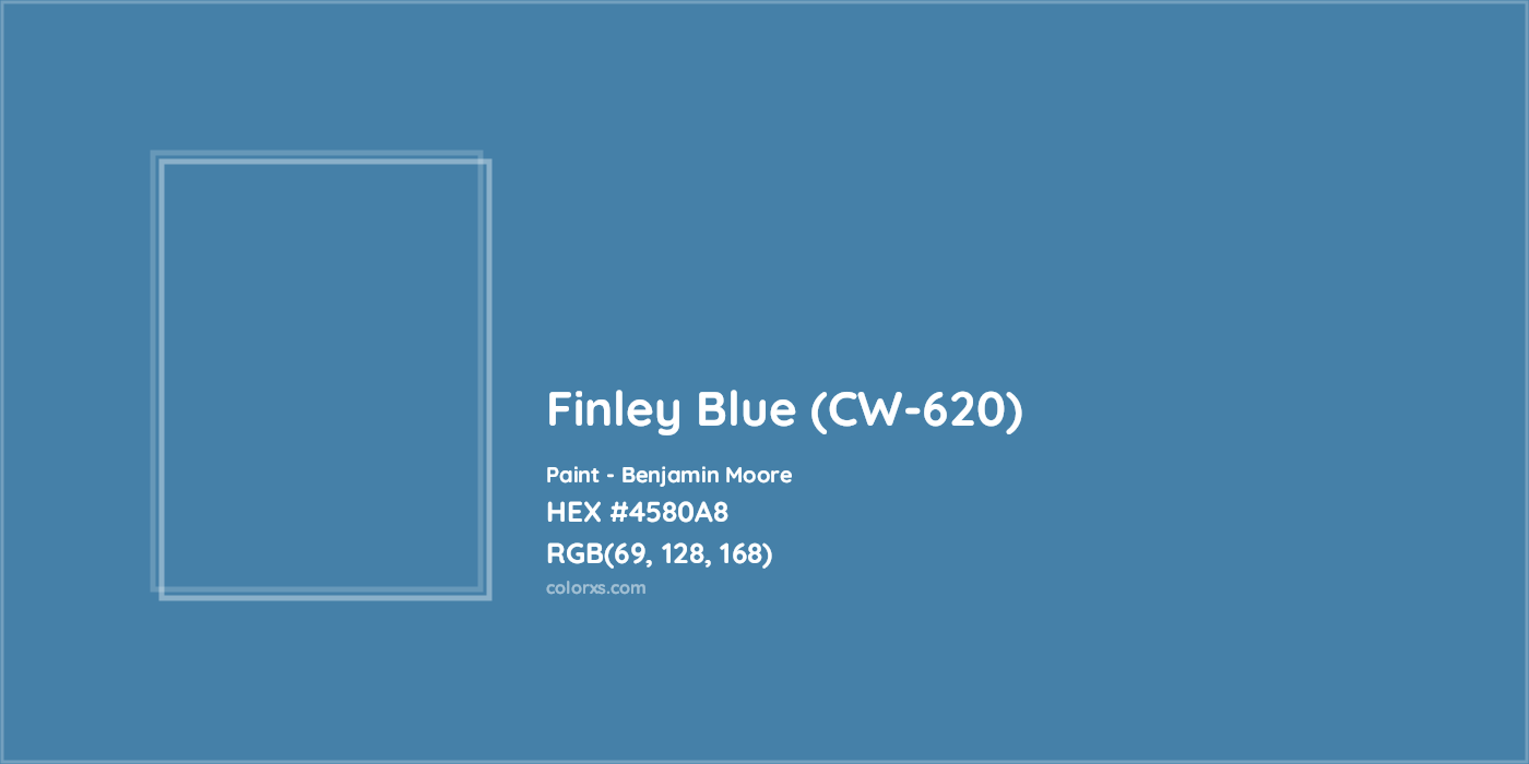 HEX #4580A8 Finley Blue (CW-620) Paint Benjamin Moore - Color Code