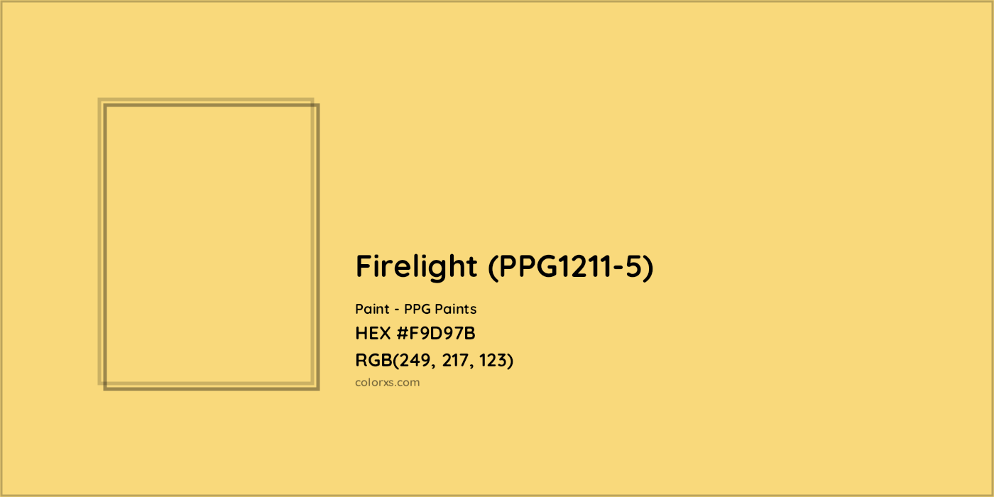 HEX #F9D97B Firelight (PPG1211-5) Paint PPG Paints - Color Code