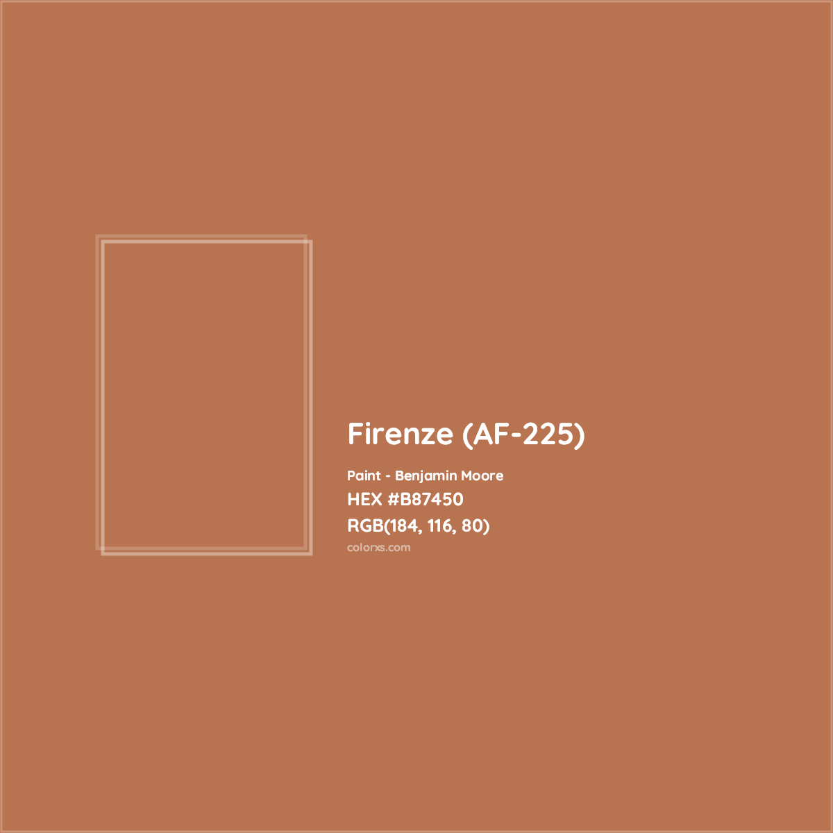 HEX #B87450 Firenze (AF-225) Paint Benjamin Moore - Color Code