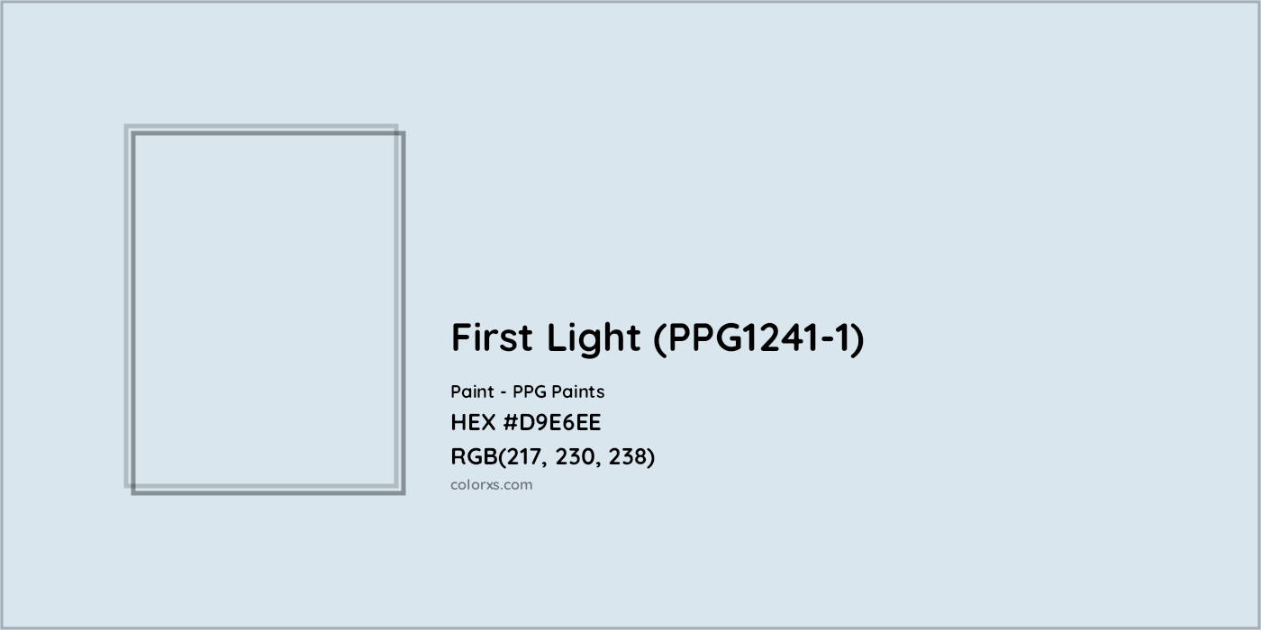 HEX #D9E6EE First Light (PPG1241-1) Paint PPG Paints - Color Code
