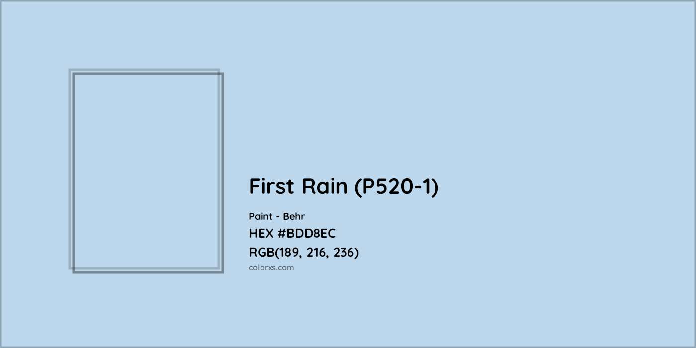 HEX #BDD8EC First Rain (P520-1) Paint Behr - Color Code
