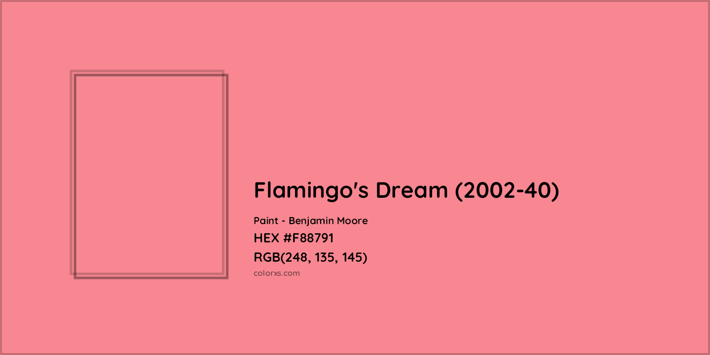 HEX #F88791 Flamingo's Dream (2002-40) Paint Benjamin Moore - Color Code