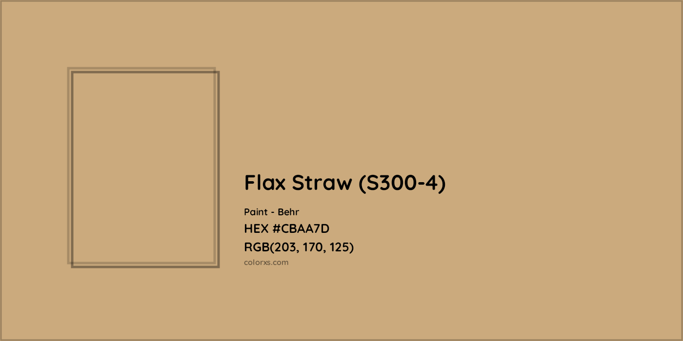 HEX #CBAA7D Flax Straw (S300-4) Paint Behr - Color Code