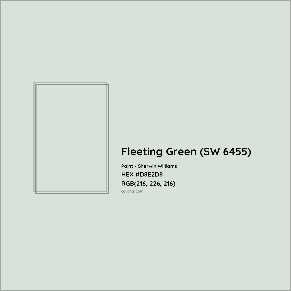 HEX #D8E2D8 Fleeting Green (SW 6455) Paint Sherwin Williams - Color Code