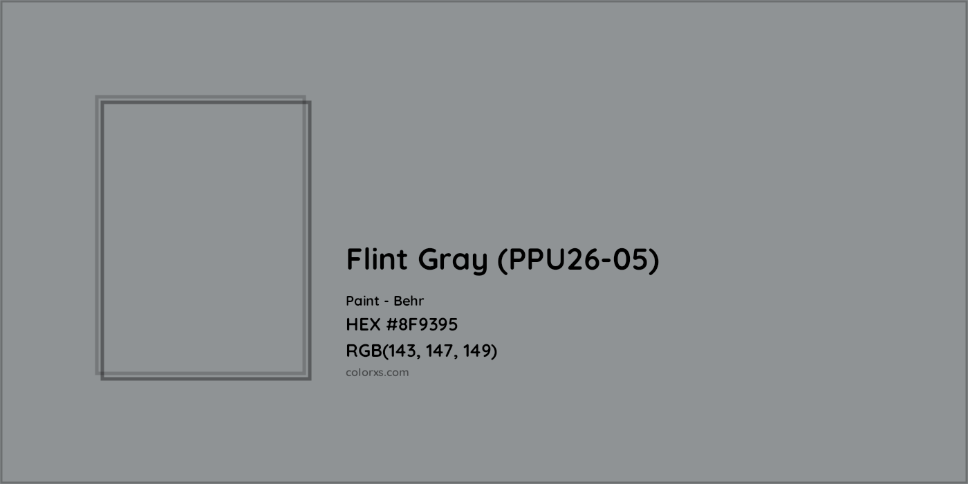 HEX #8F9395 Flint Gray (PPU26-05) Paint Behr - Color Code