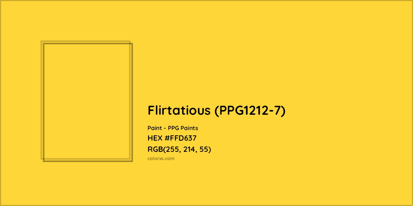 HEX #FFD637 Flirtatious (PPG1212-7) Paint PPG Paints - Color Code