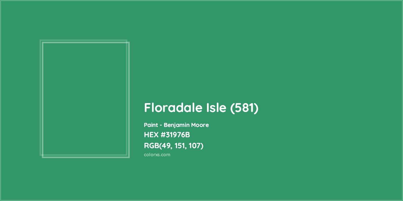 HEX #31976B Floradale Isle (581) Paint Benjamin Moore - Color Code