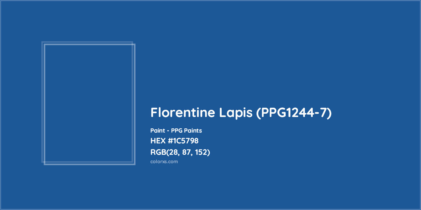 HEX #1C5798 Florentine Lapis (PPG1244-7) Paint PPG Paints - Color Code