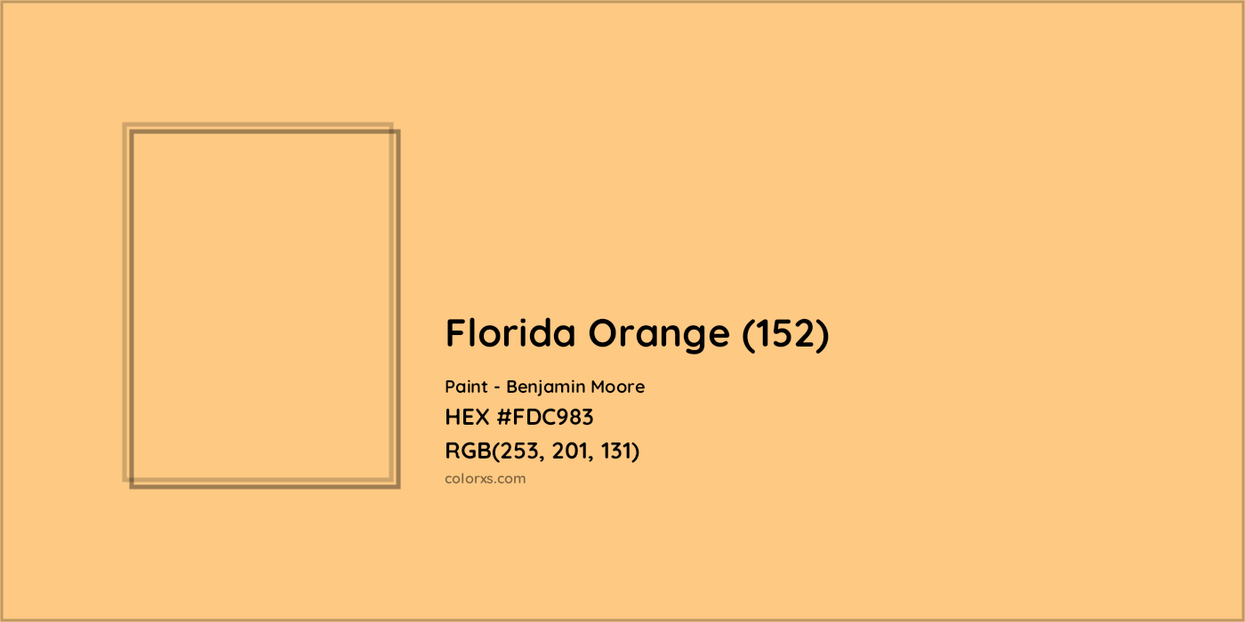 HEX #FDC983 Florida Orange (152) Paint Benjamin Moore - Color Code
