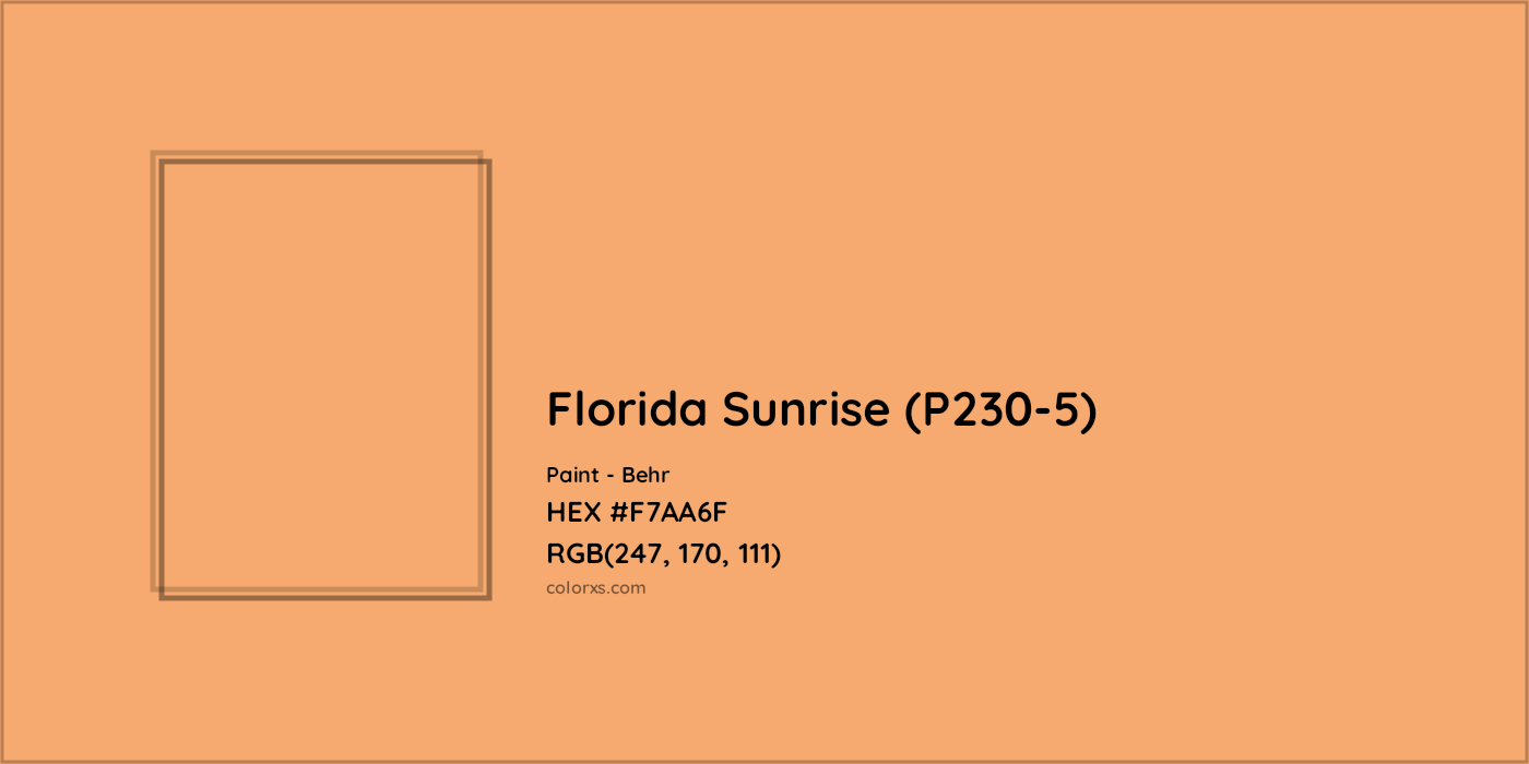 HEX #F7AA6F Florida Sunrise (P230-5) Paint Behr - Color Code
