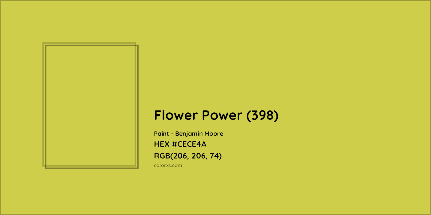 HEX #CECE4A Flower Power (398) Paint Benjamin Moore - Color Code