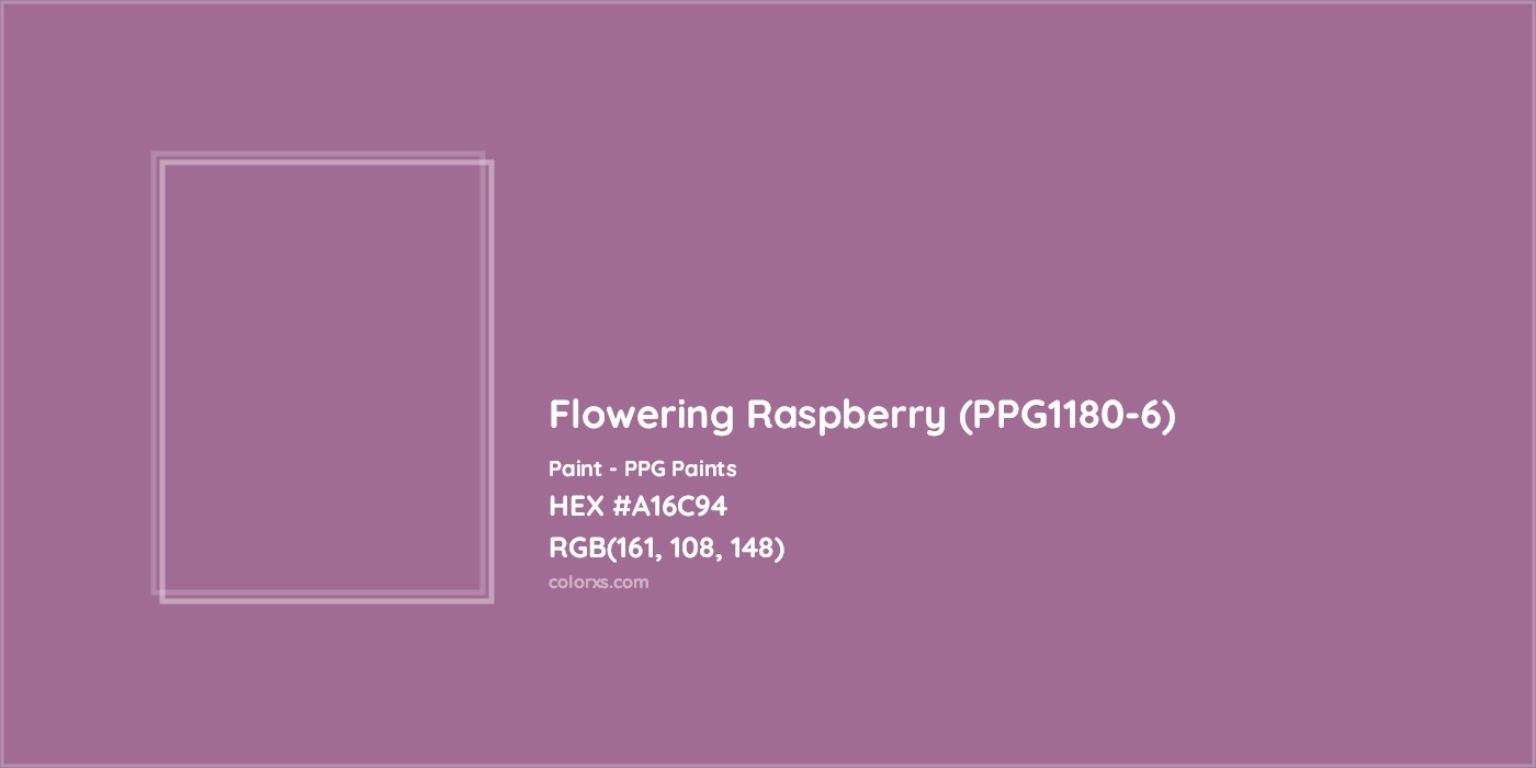 HEX #A16C94 Flowering Raspberry (PPG1180-6) Paint PPG Paints - Color Code