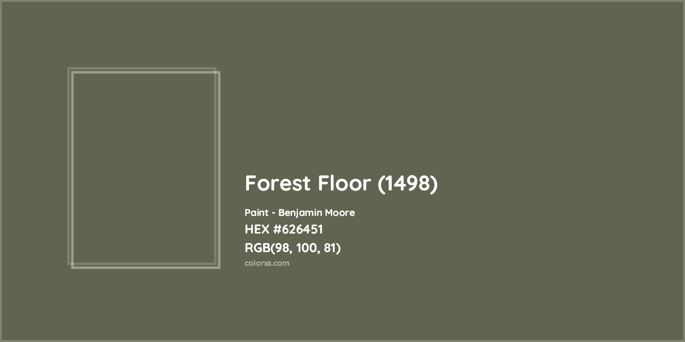 HEX #626451 Forest Floor (1498) Paint Benjamin Moore - Color Code