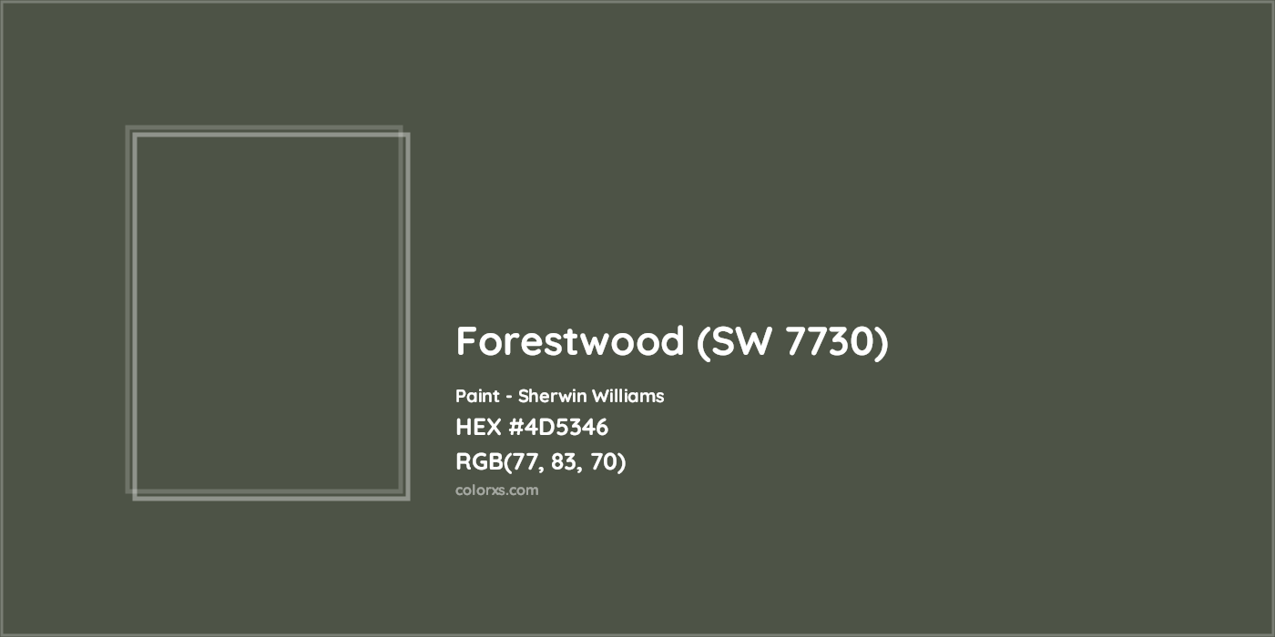HEX #4D5346 Forestwood (SW 7730) Paint Sherwin Williams - Color Code