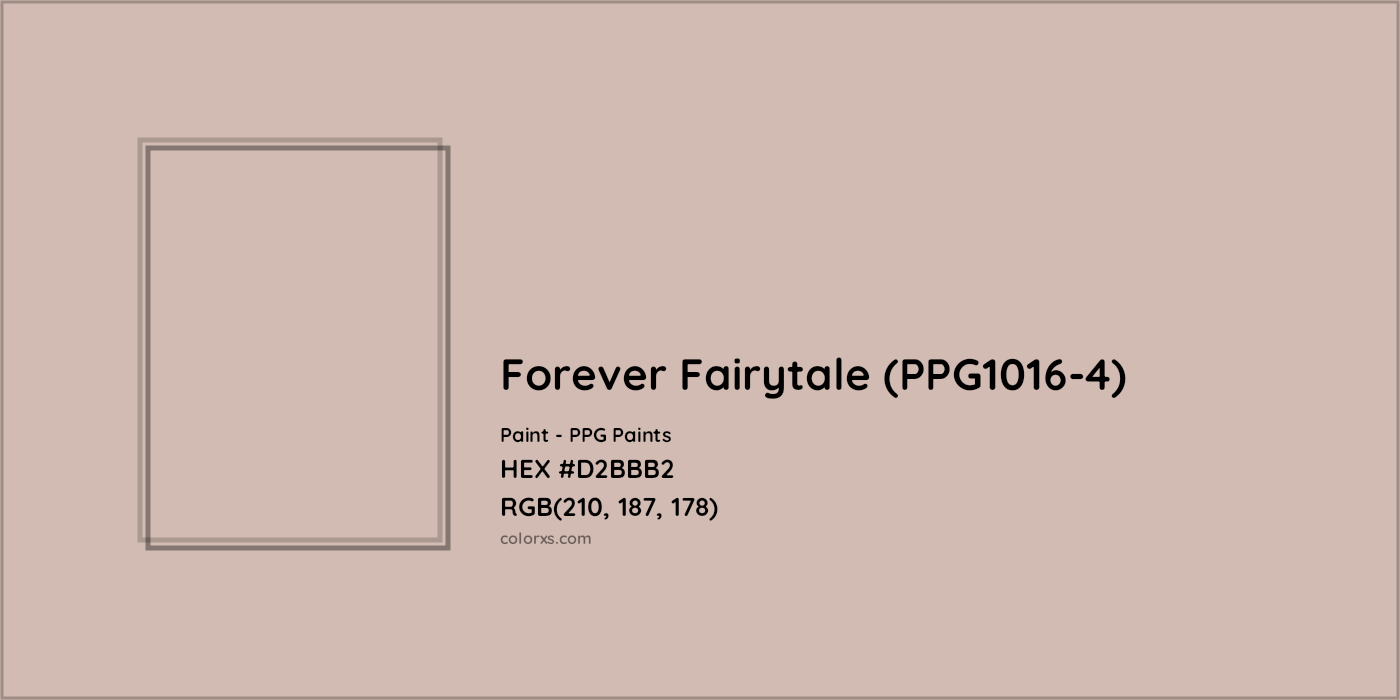 HEX #D2BBB2 Forever Fairytale (PPG1016-4) Paint PPG Paints - Color Code