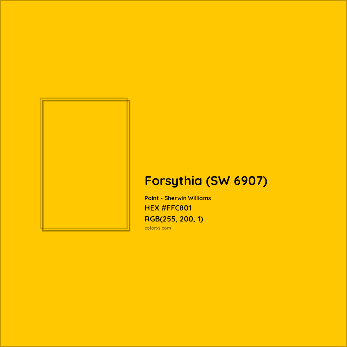 HEX #FFC801 Forsythia (SW 6907) Paint Sherwin Williams - Color Code