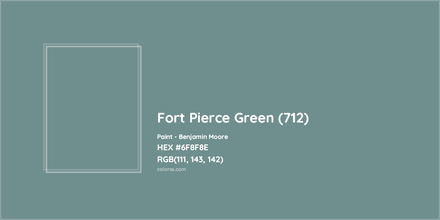 HEX #6F8F8E Fort Pierce Green (712) Paint Benjamin Moore - Color Code