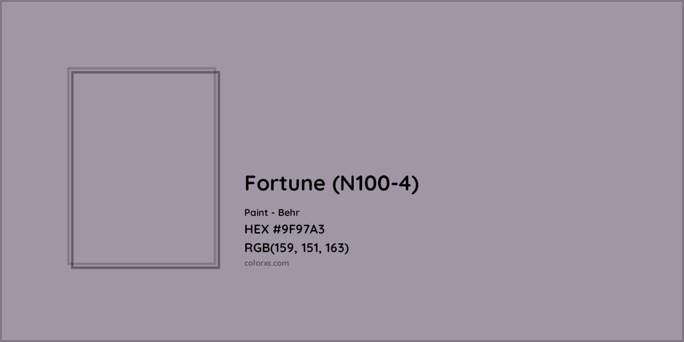 HEX #9F97A3 Fortune (N100-4) Paint Behr - Color Code