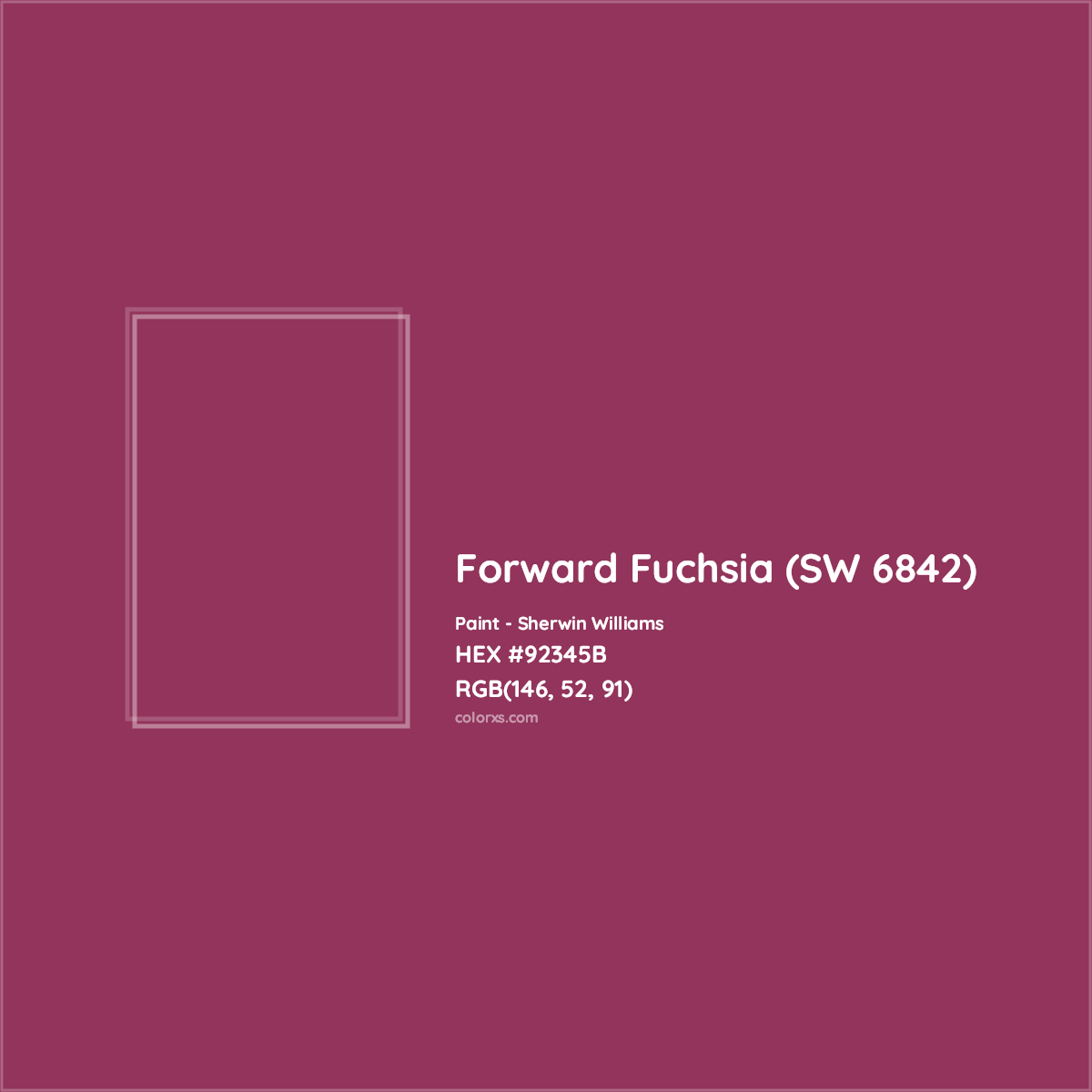 HEX #92345B Forward Fuchsia (SW 6842) Paint Sherwin Williams - Color Code