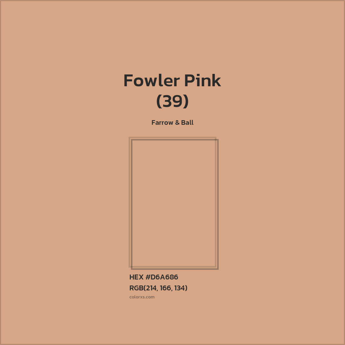 HEX #D6A686 Fowler Pink (39) Paint Farrow & Ball - Color Code