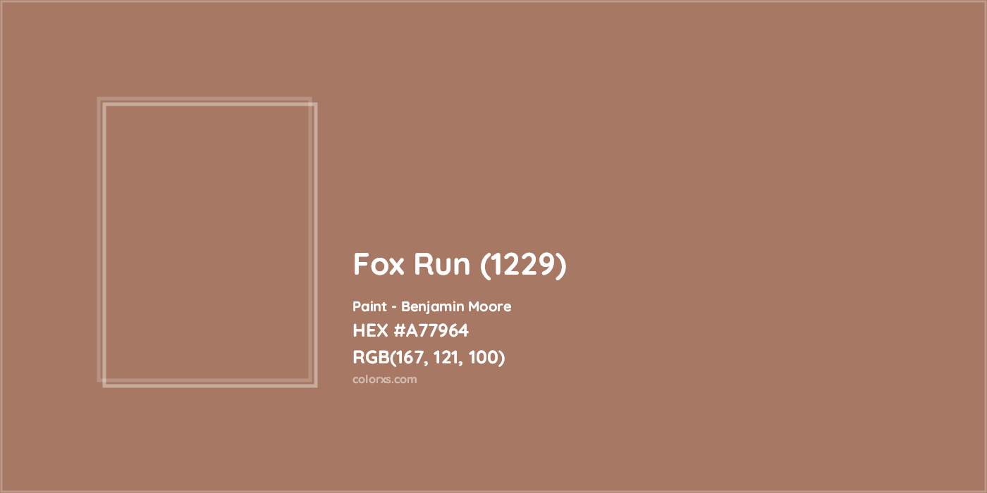 HEX #A77964 Fox Run (1229) Paint Benjamin Moore - Color Code