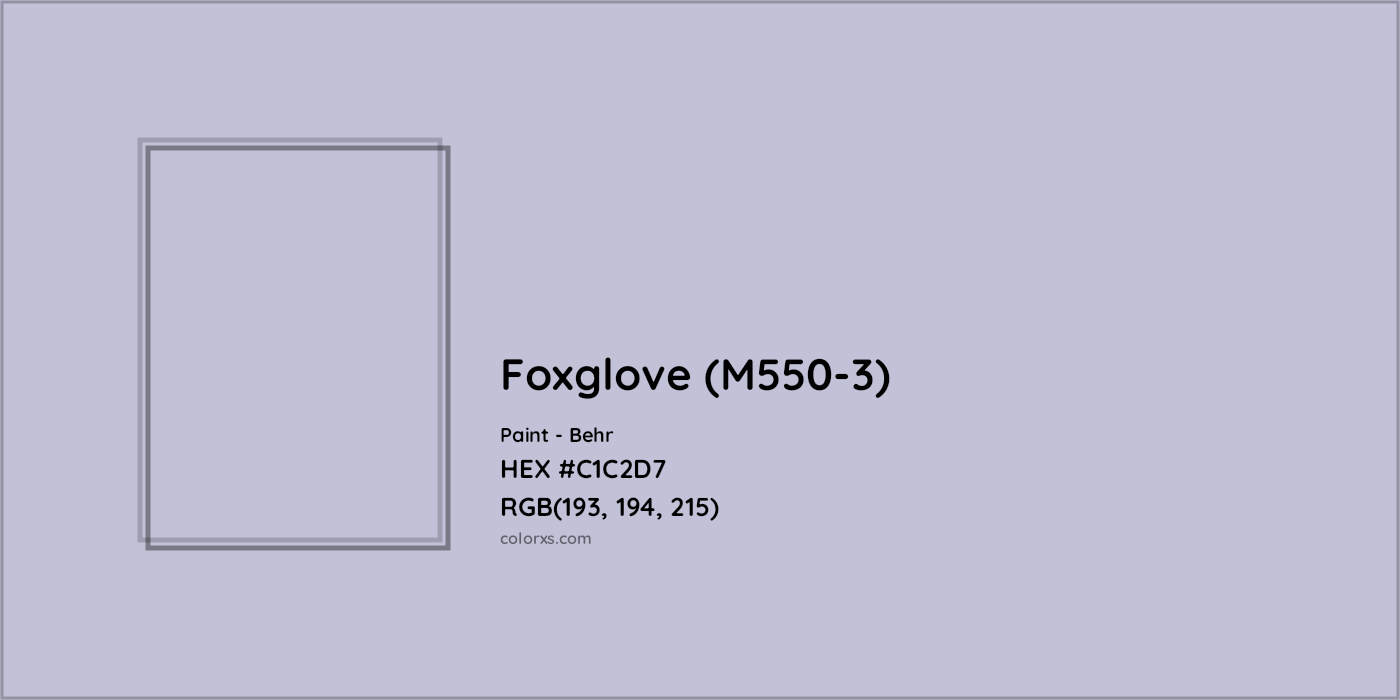 HEX #C1C2D7 Foxglove (M550-3) Paint Behr - Color Code