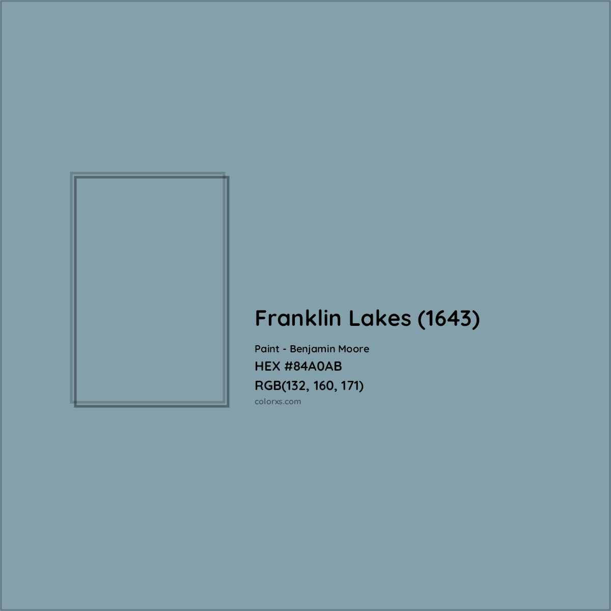 HEX #84A0AB Franklin Lakes (1643) Paint Benjamin Moore - Color Code
