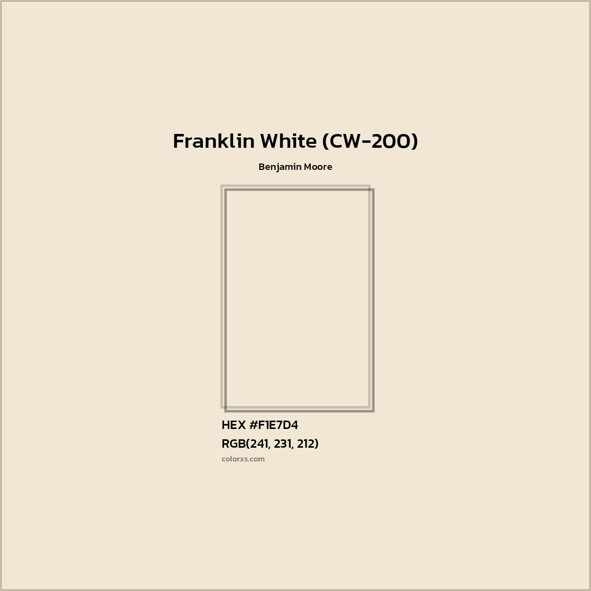 HEX #F1E7D4 Franklin White (CW-200) Paint Benjamin Moore - Color Code