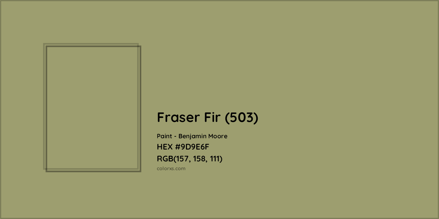 HEX #9D9E6F Fraser Fir (503) Paint Benjamin Moore - Color Code