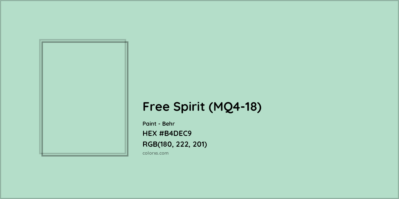HEX #B4DEC9 Free Spirit (MQ4-18) Paint Behr - Color Code