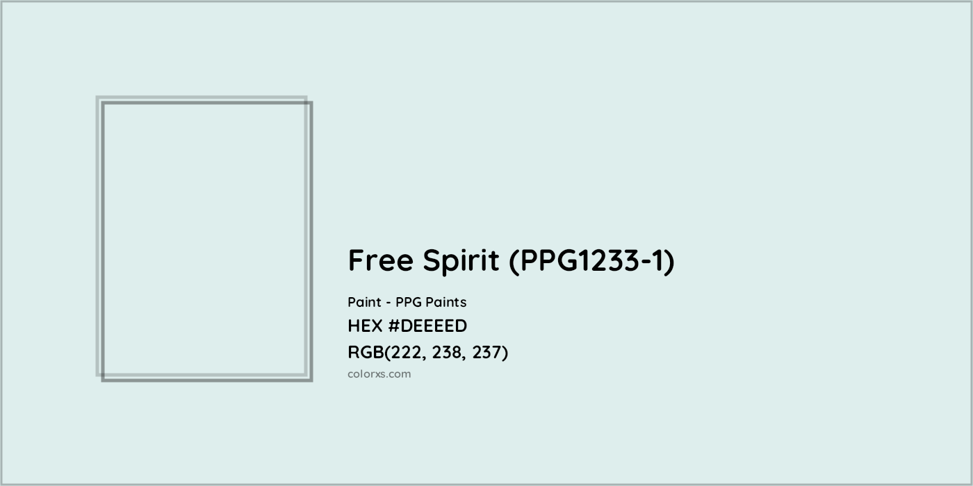 HEX #DEEEED Free Spirit (PPG1233-1) Paint PPG Paints - Color Code
